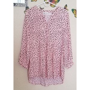 NWT Tunic Long Sleeve Spots Blush L / G size